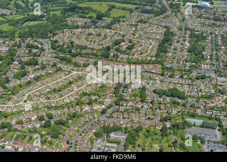 Eine Luftaufnahme des Gebiets Cooden Bexhill on Sea, East Sussex Stockfoto