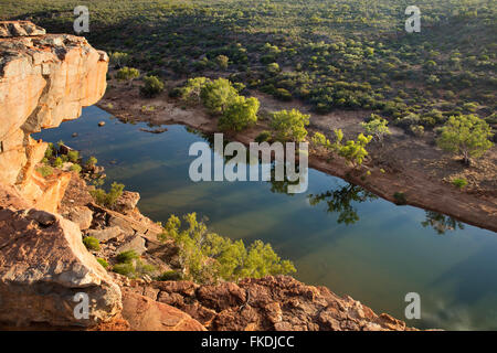 der Murchison River Gorge von Hawk es Kopf Suche, Kalbarri National Park, Western Australia Stockfoto