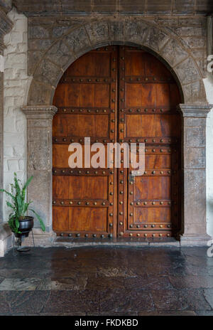 Tür der Kirche La Compania, Cusco, Peru Stockfoto