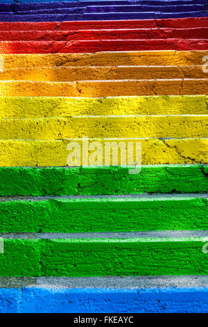 Bunt bemalte Schritte, Karakoy Region, Istanbul, Türkei Stockfoto