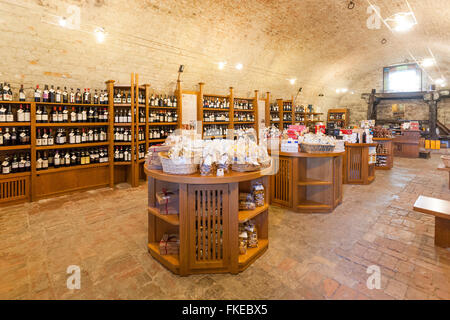 Regionale Enoteca des Schlosses Grinzane Cavour, in der Nähe von Barolo, Wein-Route, Langhe Region Cuneo, Piemont Italien Stockfoto