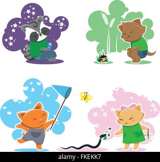 Pelzigen Kinder Stock Vektor