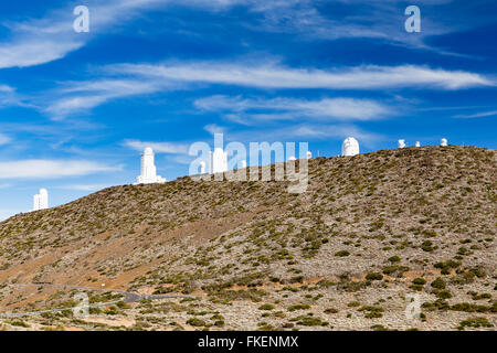 Teide Observatorium, Observatorio del Teide am Berg Izaña, Kanaren, Teneriffa, Spanien Stockfoto