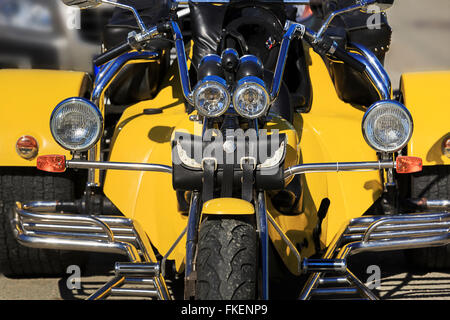 Trike Motorrad, frontal, detail Stockfoto