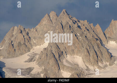 Aiguille du Tour, Abendlicht, gesehen vom Lac Blanc, in der Nähe von Chamonix, Frankreich Stockfoto