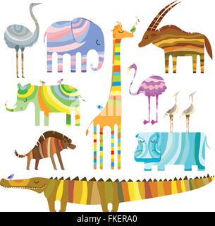 Afrikanische Tiere Stock Vektor