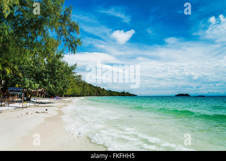 ruhig leer Paradiesstrand auf Koh Rong Island in der Nähe von Sihanoukville Kambodscha Stockfoto