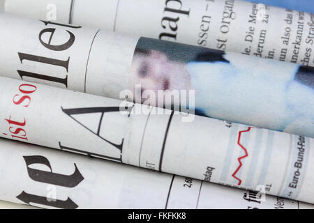 Haufen von Zeitungen, Stapel der Zeitung Stockfoto