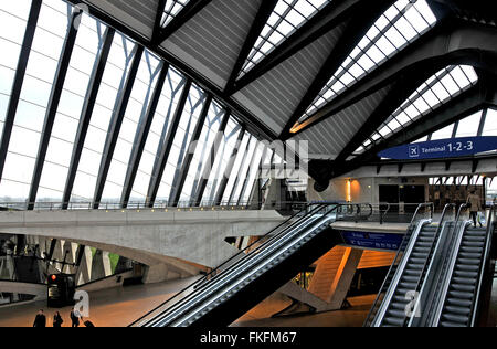 TGV-Bahnhof Saint Exupery Flughafen Lyon Satolas Frankreich Stockfoto