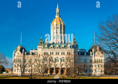 Connecticut State Capitol an einem sonnigen Nachmittag. Stockfoto