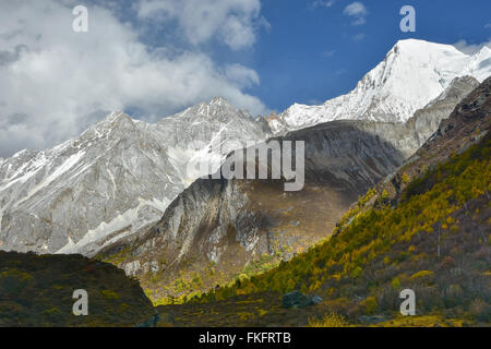 Beutiful des bunten Herbstes im Yading nationaler Ebene Naturschutzgebiet Stockfoto