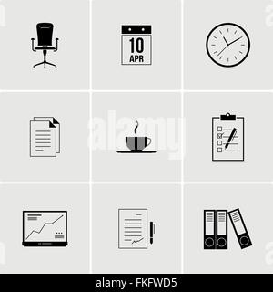 Schwarz / weiß Set von icons Stock Vektor