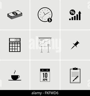 Schwarz / weiß Set von icons Stock Vektor
