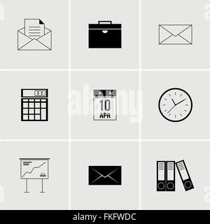 Schwarz / weiß Set von icons Stock Vektor