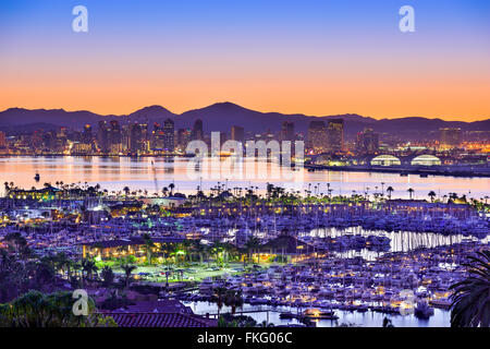 San Diego, Kalifornien, USA Bucht und Skyline. Stockfoto