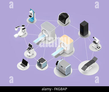 Netzwerk von professionellen medizinischen bildgebenden System-Konzept. Clipping-Pfad zur Verfügung. Stockfoto