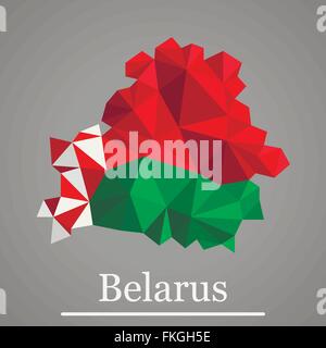 Geometrischen Vektorkarte von Belarus Stock Vektor