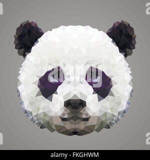 Panda-low-Poly-Porträt Stock Vektor