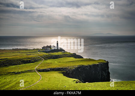 Landschaftlich Point Lighthouse in Isle Of Skye, schottische Highlands, Vereinigtes Königreich Stockfoto