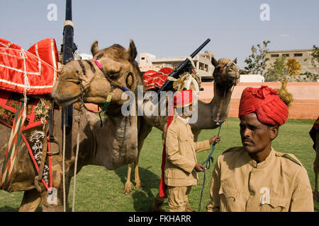 Während der Elefant Festival während Holi, hinduistische Feier in Jaipur, Rajasthan, Indien, Asien. Stockfoto