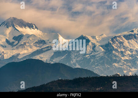 Teil der Annapurna Range bei Sonnenaufgang Stockfoto