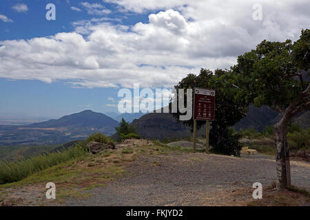 Du Toitskloof Pass in der Provinz Westkap in Südafrika auf der Regionalstraße R101 zwischen Paarl und Worcester Sign. Stockfoto