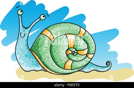 Fröhliche gefleckte Schnecke. Vektor-illustration Stock Vektor