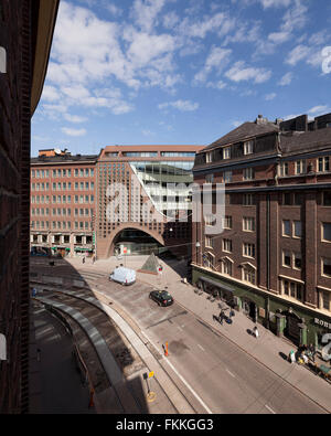 Ein Blick von oben auf die Zentralbibliothek und die externe Umgebung. Stockfoto