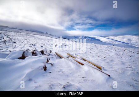 Standseilbahn über das Skizentrum Cairngorms in den schottischen Highlands, UK. Stockfoto