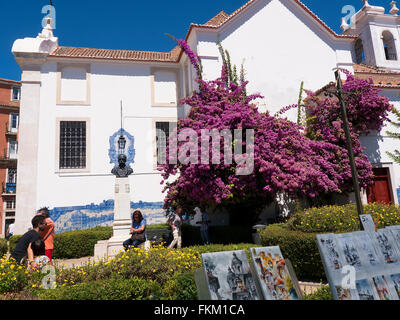 Kirche St. Luzia und Gärten in Alfama Lissabon Bezirkshauptstadt Stadt von Portugal Europa Stockfoto