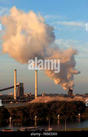 Schwerindustrie in der Nähe von IJmuiden, Nordseekanal, Nordholland, Niederlande Stockfoto