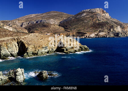 Griechenland, Kykladen, Folegandros, Galifos-Küste Stockfoto