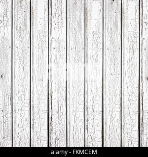 Weißes Brett Hintergrund. Textur der bemalte alte Holzbretter Stockfoto