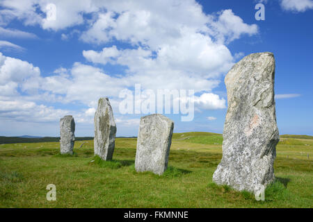 Die 4 Stein Zeile auf westlich von Callanish Standing Stone Circle, Isle of Lewis, Schottland Stockfoto