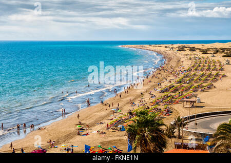 Englische Strand auf der Insel Gran Canaria in Maspalomas Dünen neben Stockfoto