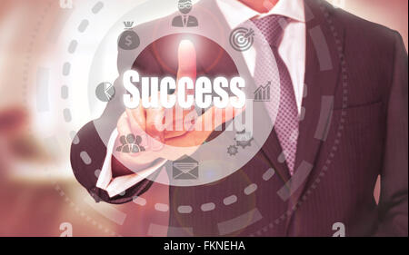 Geschäftsmann Taste ein Konzept Erfolg. Stockfoto