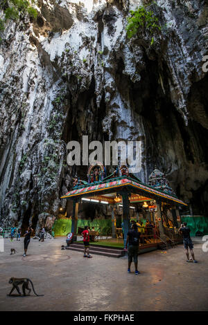 Batu-Höhlen mit ihren Höhlentempel hat seinen Namen von Batu Rver fließt hinter dem Hügel. Stockfoto