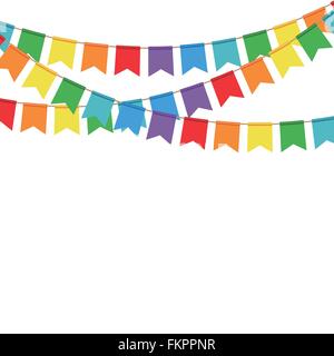 Party Fahnen auf weißem Hintergrund Stock Vektor