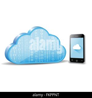 Smartphone cloud-computing Stock Vektor