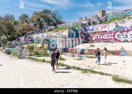 Graffiti-Park in Austin, Texas, Vereinigte Staaten von Amerika Stockfoto