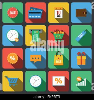 Satz von Symbolen in einem flachen Stil Stock Vektor