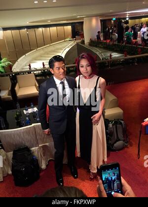 Hongkong, China. 9. März 2016. Aaron Kwok besucht den Hong Kong Film Directors Guild in Hongkong, China am 9. März 2016. © TopPhoto/Alamy Live-Nachrichten Stockfoto