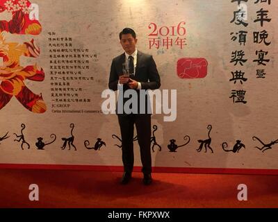 Hongkong, China. 9. März 2016. Aaron Kwok besucht den Hong Kong Film Directors Guild in Hongkong, China am 9. März 2016. © TopPhoto/Alamy Live-Nachrichten Stockfoto