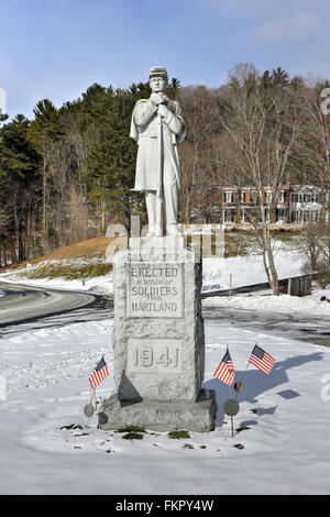 Hartland Vermont Civil War Memorial. Mit der Inschrift "Errichtet In Honor of Soldaten von Hartland" geschrieben. Stockfoto