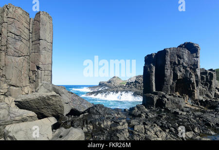 Bombo Landzunge Steinbruch, Kiama, Illawarra Coast, New South Wales, Australien Stockfoto