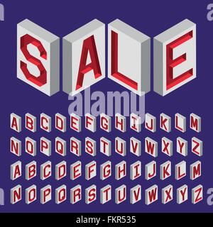 isometrische gravierten Buchstaben Stock Vektor