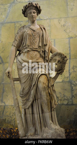 Statue von Melpomene. Muse der Tragödie. Roman, nach griechischen Vorbild des 2. Jahrhunderts v. Chr.. Die Eremitage. Sankt Petersburg. Russland. Stockfoto