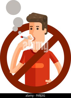 Kein Rauchen Zeichen auf weißem Hintergrund Stock Vektor