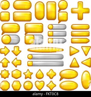 Gold Glas Knöpfe Set Stock Vektor