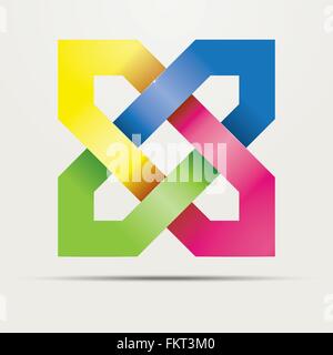 mehrfarbige Intertwined Sechseck Formen design-element Stock Vektor
